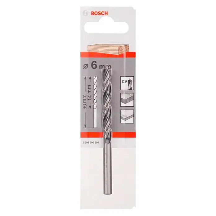 Bosch Professional Broca para madera en espiral - Diámetro: 6 mm, Largo: 93 mm