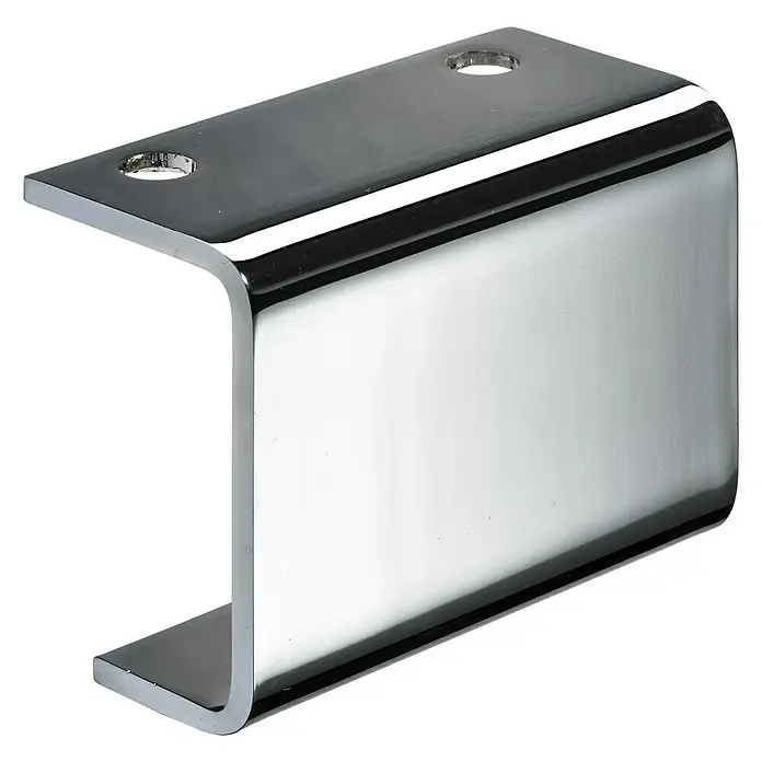 Hettich Möbelfuß U-Rail - L x B x H: 70 x 90 x 43 mm, Traglast: 50 kg, Silber - Vorderansicht