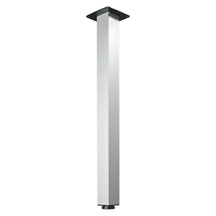 Hettich Tischbein Mella - L x B x H: 700 x 60 x 60 mm, Traglast: 100 kg, Grau - Vorderansicht