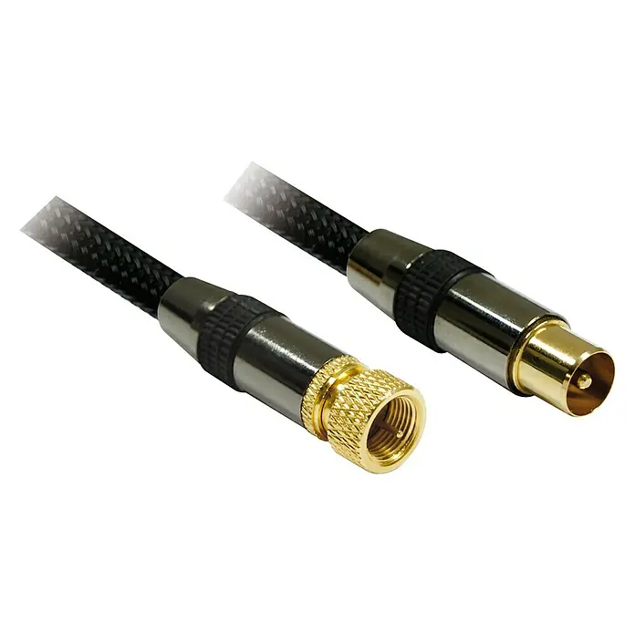 Metronic Cable coaxial TV / Satélite - Largo: 1,5 m, Negro