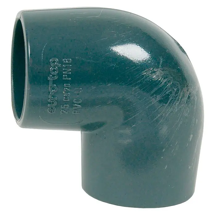 Codo PVC - Diámetro de tubo: 20 mm, Ángulo: 90 °