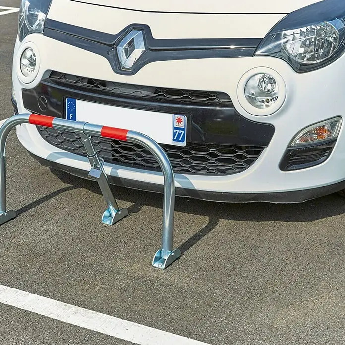 Mottez Estribo de aparcamiento B310P - Altura: 75,5 cm, Acero, Montaje en suelo