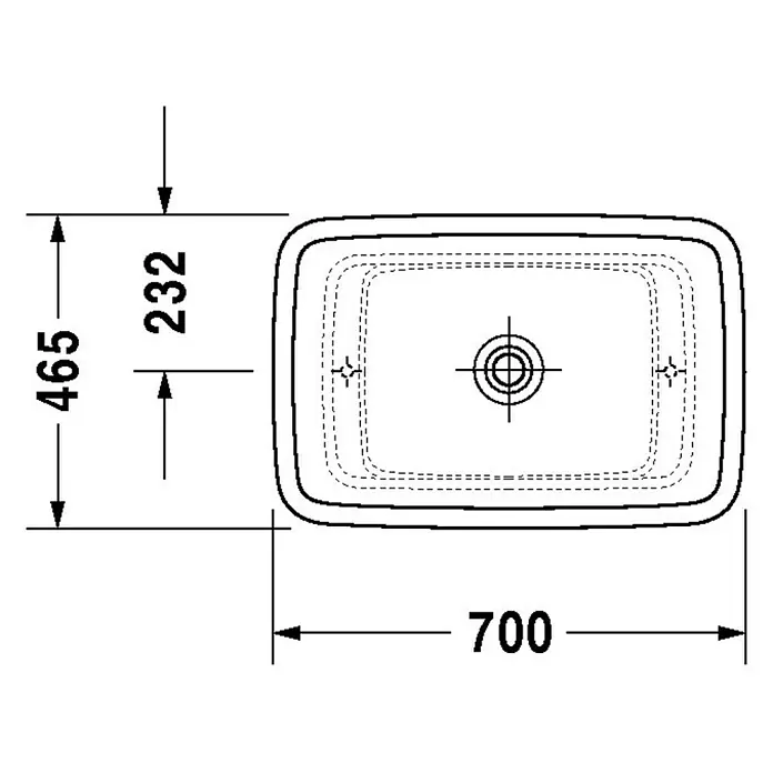 Duravit Aufsatzwaschbecken PuraVida - 70 x 46,5 cm, Mit schmutzabweisender Glasur, Hahnloch: Ohne, Ohne Überlauf, Weiß