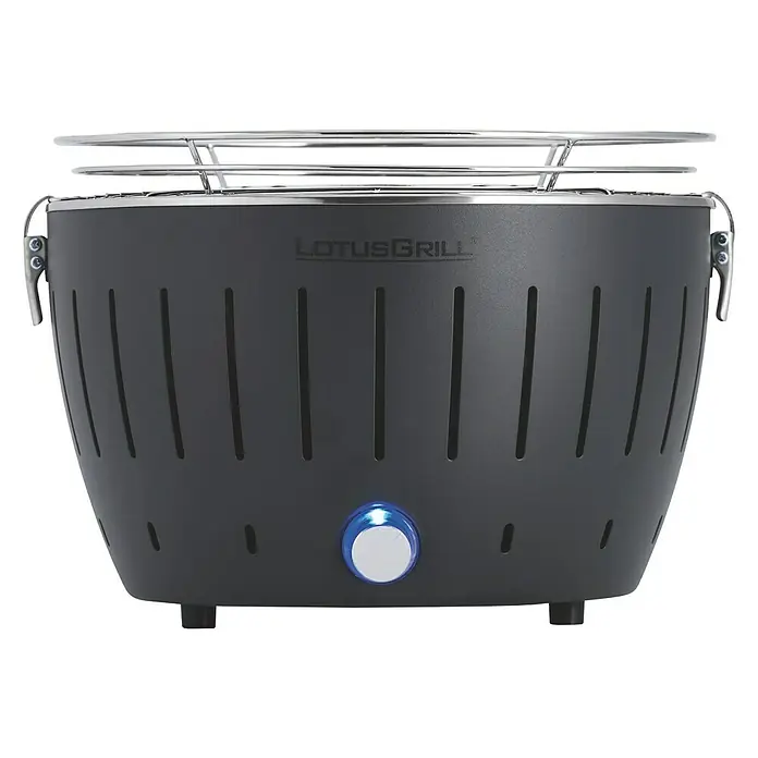 LotusGrill Raucharmer Holzkohlegrill S - Anthrazit, Hauptgrillfläche: Ø 26 cm - Vorderansicht