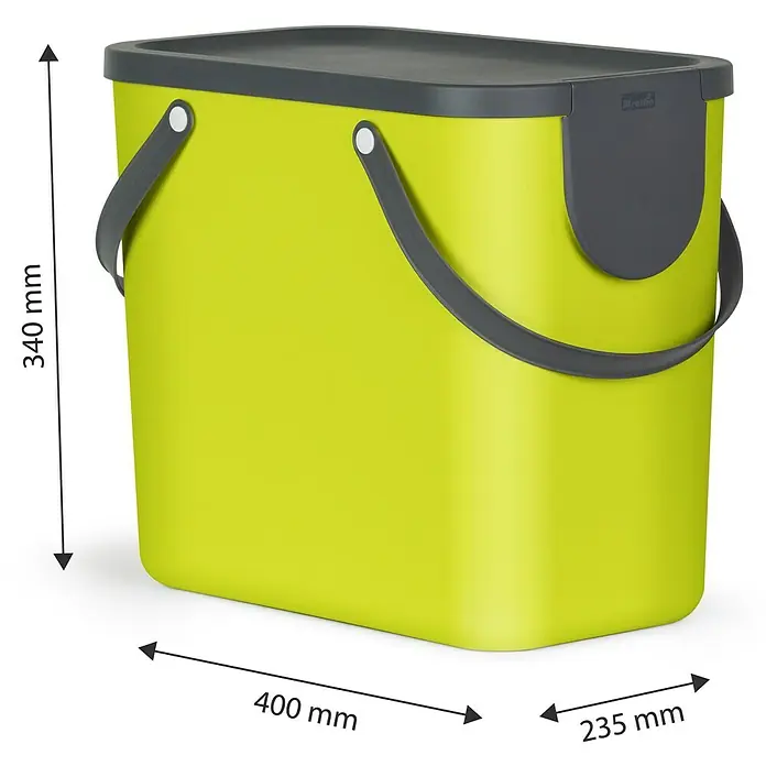 Rotho Albula Mülltrennsystem - 25 l, Lime, Eckig, Kunststoff