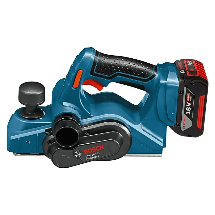 Bosch Professional Akku-Handhobel GHO 18 V-LI L-Boxx - 18 V, Ohne Akku, Hobelbreite: 82 mm - Vorderansicht