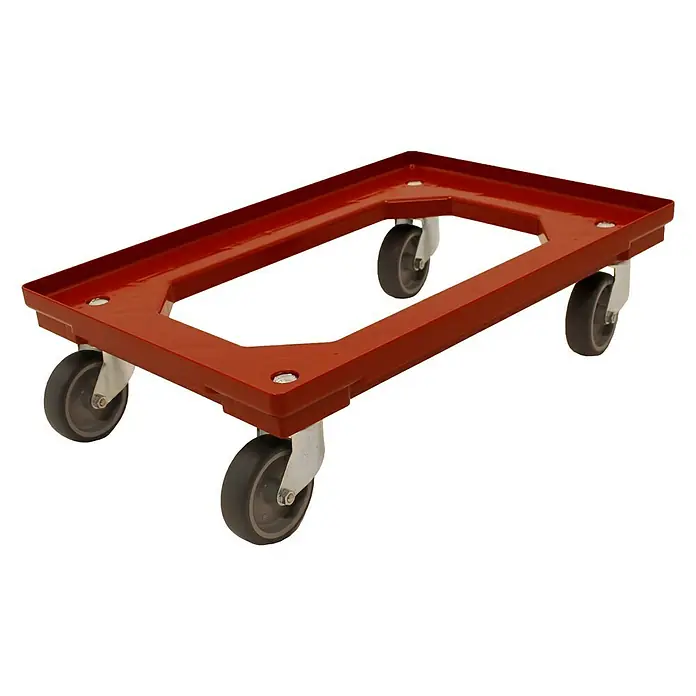Transportwagen - L x B x H: 613 x 413 x 175 mm, Traglast: 300 kg, Rot - Linke Seitenansicht