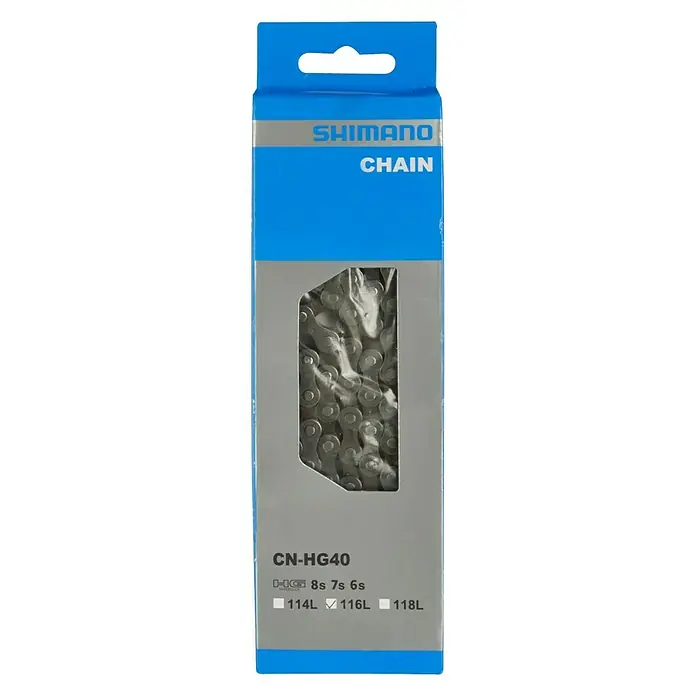 Shimano Fietsketting - Aantal schakels: 116 st., Geschikt voor: 6 of 8 tandwielen (18 - 24 versnellingen) - Vooraanzicht
