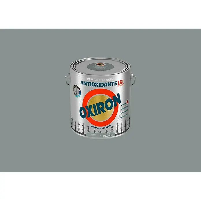 Oxiron Esmalte para metal - Gris perla, 2,5 l, Brillante, Base al agua