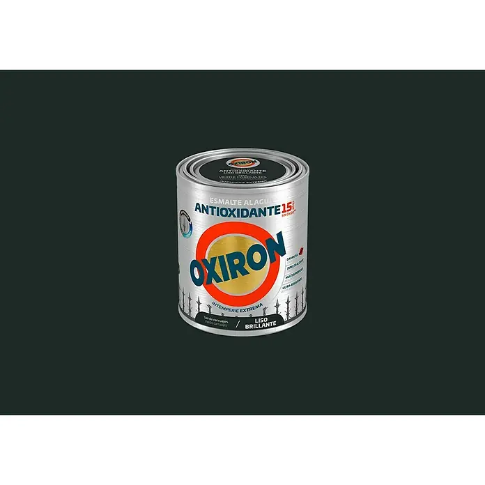 Oxiron Esmalte para metal - Verde carruaje, 750 ml, Brillante, Base al agua