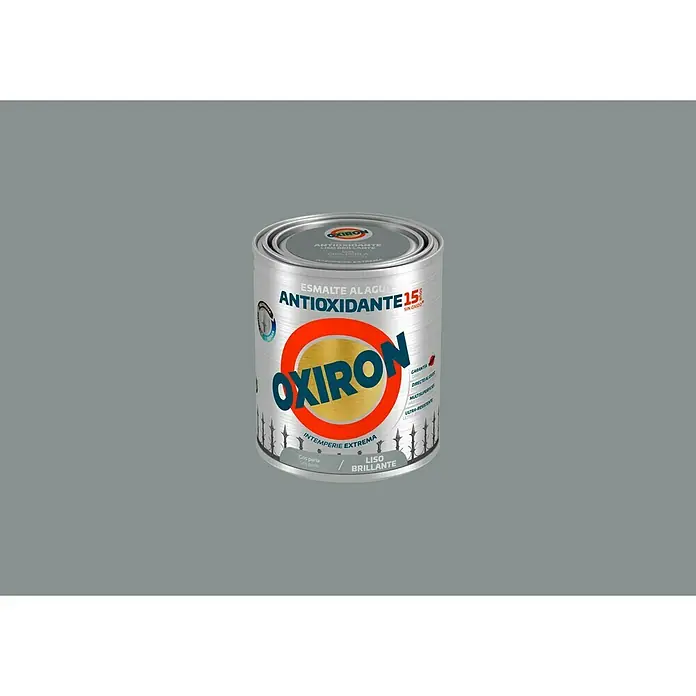 Oxiron Esmalte para metal - Gris perla, 750 ml, Brillante, Base al agua