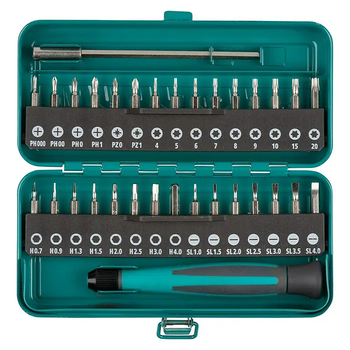Wolfcraft Mikro bit készlet - 32 részes, Alkalmas: Munkavégzés nehezen elérhető helyeken