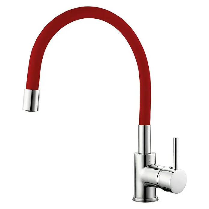 Cosmobath Grifo de cocina Whitby - Rojo, Caño alto
