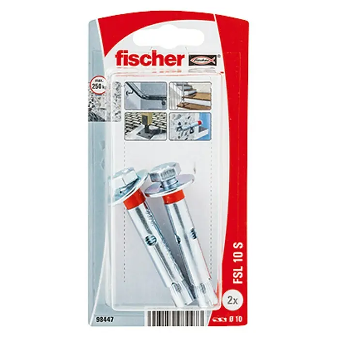 Fischer Taco de anclaje para cargas pesadas FSL 10 S - Ø x L: 10 x 60 mm, 2 uds.
