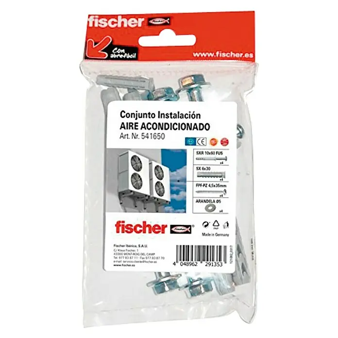 Fischer Surtido de tacos y tornillos para aire acondicionado - Contenido: 16 piezas