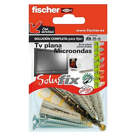 Fischer Solufix Surtido de tacos y tornillos para TV plana y microondas