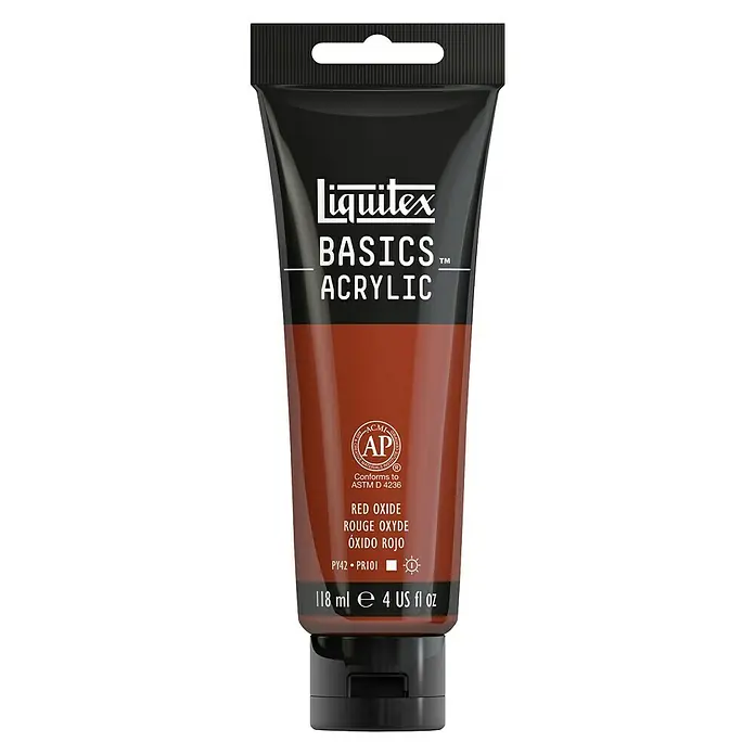 Liquitex Basics Acrylfarbe - Farbe: Oxyd Rot, 118 ml, Tube - Vorderansicht