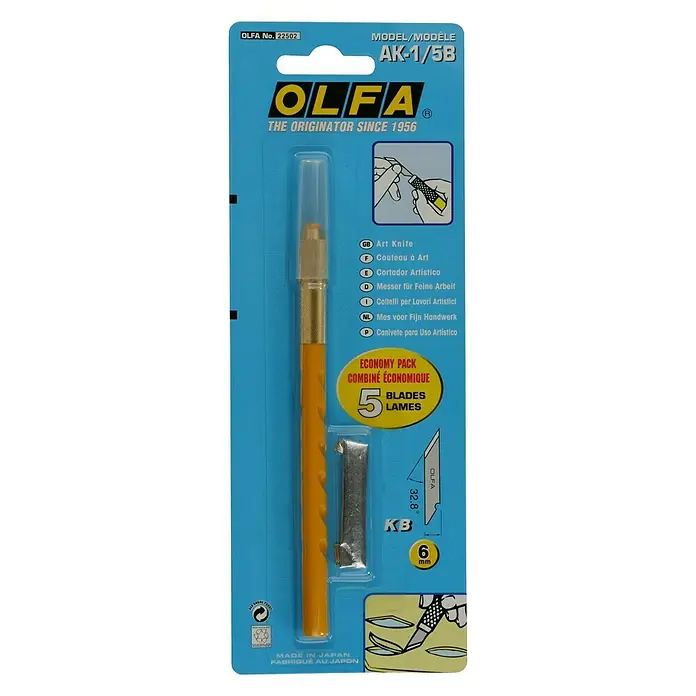 Olfa Präzisionsmesser AK-1 - Skalpellklinge, 6 -tlg. - Vorderansicht