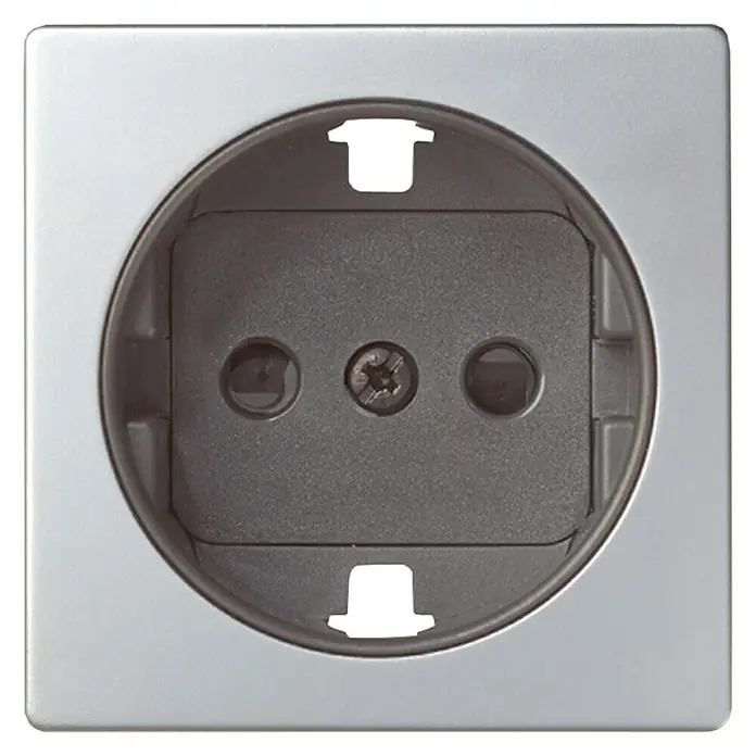 Simon 82 Tapa para mecanismo Concept enchufe - Aluminio / Plata, Plástico, Montaje en la pared
