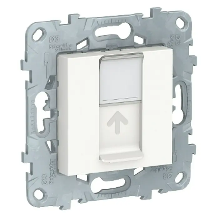 Schneider Electric New Unica Toma de red - Blanco polar, Plástico, Montaje en la pared