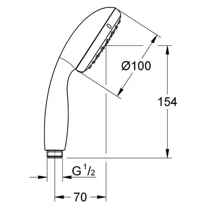 Grohe Handbrause Tempesta 100 - Anzahl Funktionen: 2 Stk., 5,7 l/min bei 3 bar, Chrom - Vorderansicht