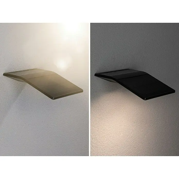 Paulmann LED-Solar-Außenwandleuchte Yoko - Bewegungsmelder, 1,2 W, Anthrazit, L x B x H: 16 x 19 x 5,7 cm - Stimmungsaufnahme