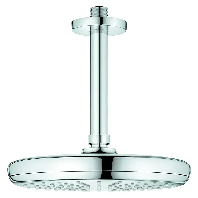 Grohe Tempesta Kopfbrausen-Set - Durchmesser: 21 cm, 20 l/min bei 3 bar, Deckenmontage, Chrom - Vorderansicht