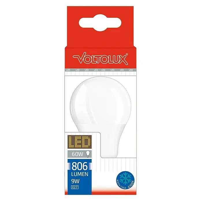 Voltolux Bombilla LED - E27, 9 W, 806 lm, Blanco frío
