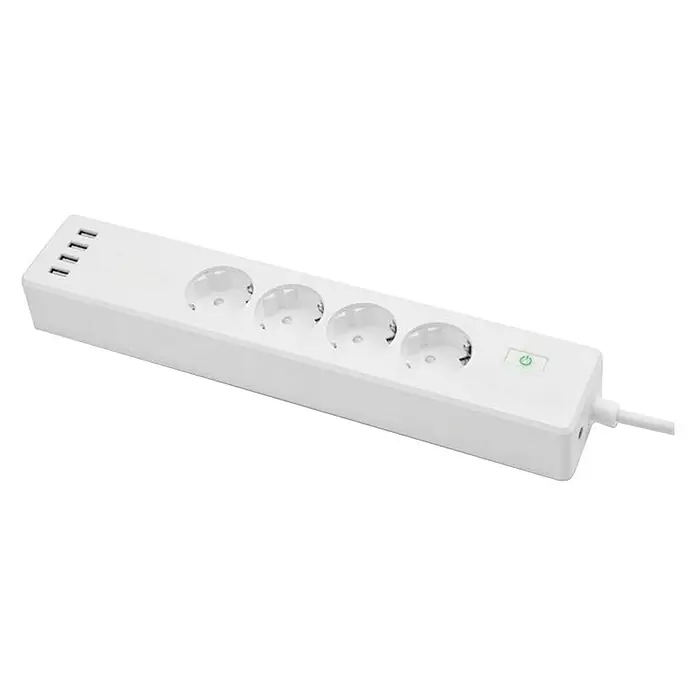 Muvit iO Base de enchufe múltiple inteligente WiFi con USB - 4, Blanco, 1,8 m
