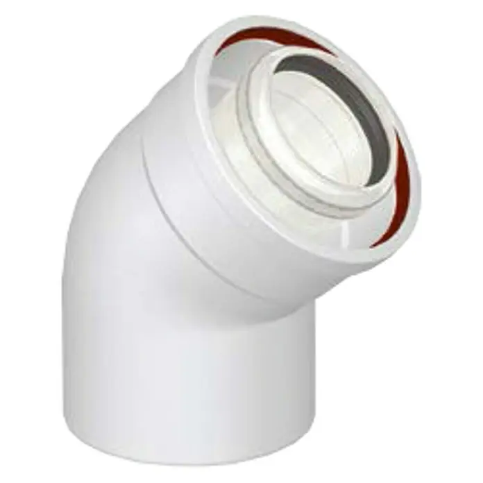 Codo coaxial M/H Condensación 45º - Diámetro: 60.100 mm