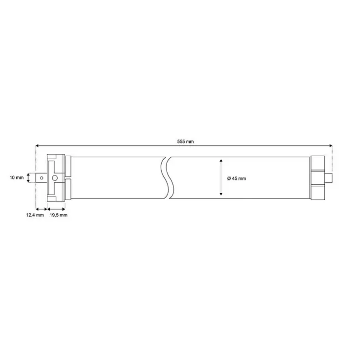 Schellenberg Funk-Rohrmotor Premium 10 Maxi - Max. Rollladenfläche: 4,2 m² bei Kunststoffrollläden, Einbaulänge: 555 mm, Zugkraft: 20 kg
