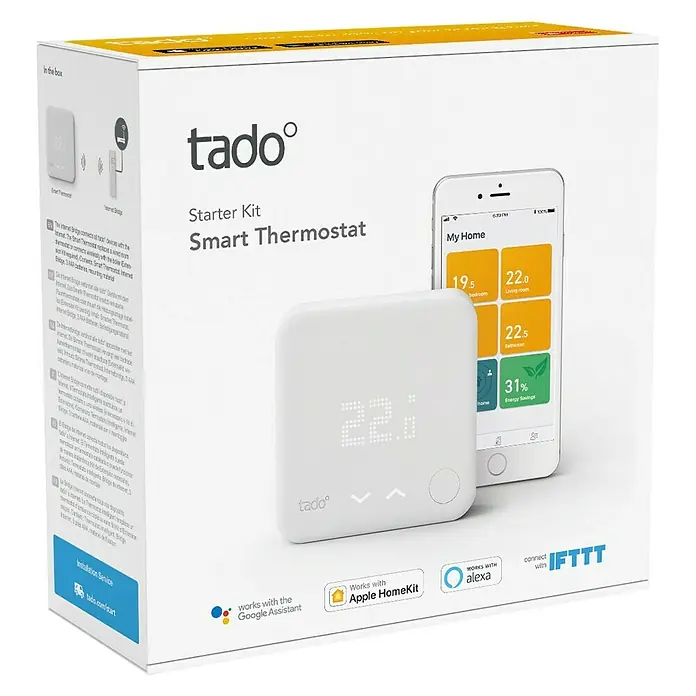 Tado Smartes Juego de termostato Starter Kit V3+BR - Puente de internet, Control inteligente: App Tado