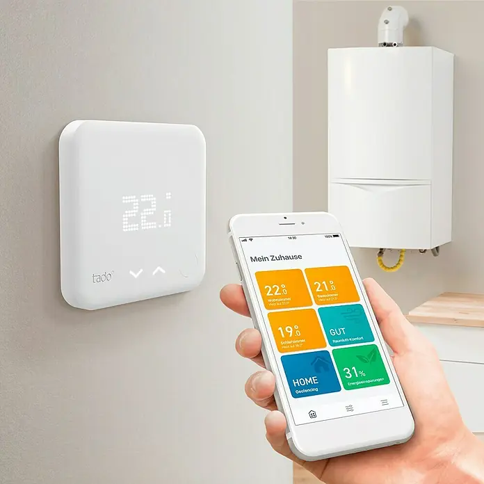 Tado Smartes Juego de termostato Starter Kit V3+BR - Puente de internet, Control inteligente: App Tado