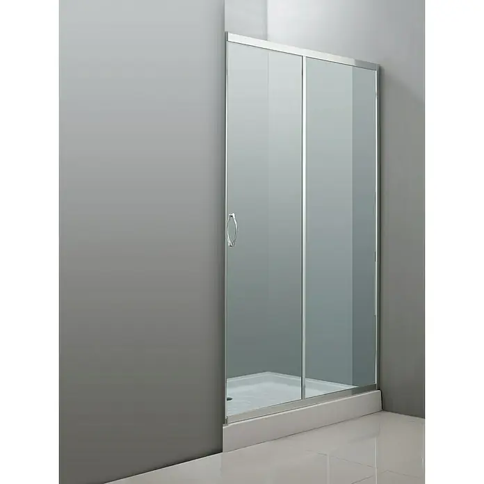 Mampara de ducha frontal Jade - An x Al: 140 x 195 cm, 4 mm, Cromo