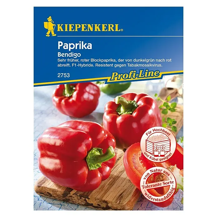 Kiepenkerl Profi-Line Gemüsesamen Blockpaprika - Bendigo, Capsicum annuum, Erntezeit: August