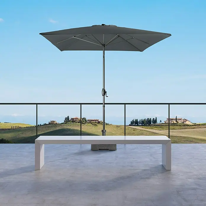 Derby Basic Lift Sonnenschirm Neo - Anthrazit, L x B: 240 x 200 cm - Stimmungsaufnahme