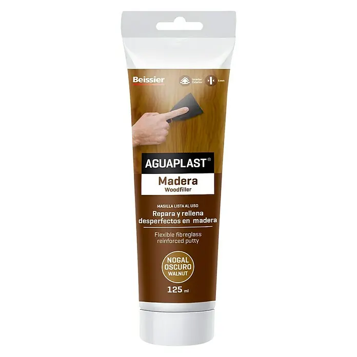 Beissier Aguaplast Masilla para madera - Nogal oscuro, 125 ml