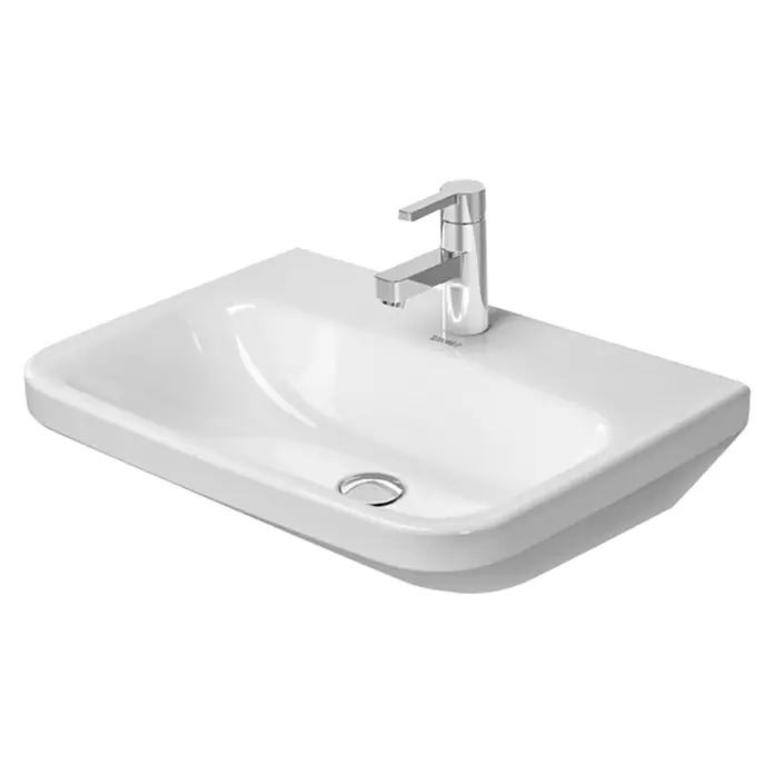 Duravit DuraStyle Waschtisch Med - 55 x 44 cm, Mit schmutzabweisender Glasur, Hahnloch: Mitte, Ohne Überlauf, Weiß - Vorderansicht