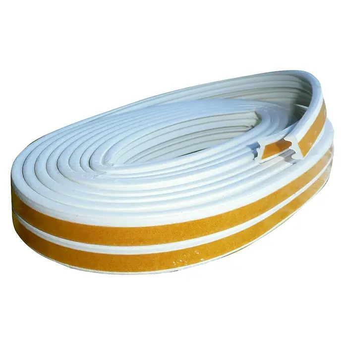 Burlete para ventanas Formato E - Blanco, Largo: 6 m, Desajustes de 1 - 3,5 mm