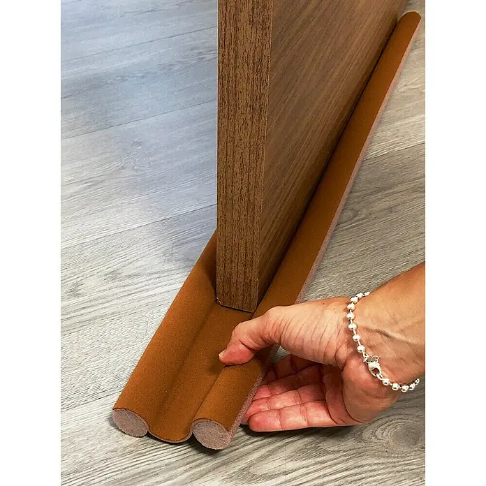 Burlete bajo puerta Rodillo - Marrón, Largo: 95 cm, Suelos lisos