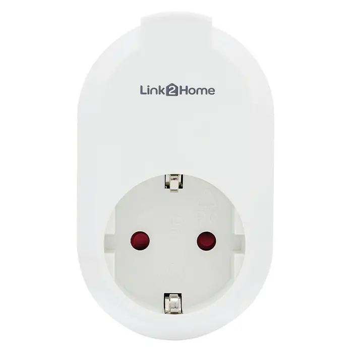 REV WiFi-Schaltsteckdose Link2Home - Weiß, 10 A, 230 V - Vorderansicht