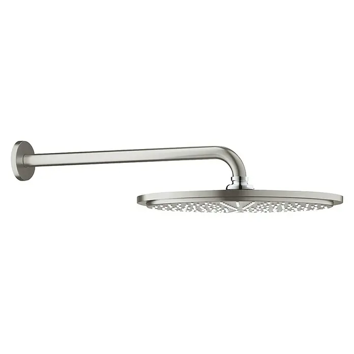 Grohe Kopfbrausen-Set Rainshower Cosmopolitan 310 - Durchmesser: 31 cm, 9,5 l/min bei 3 bar, Wandmontage, Supersteel - Vorderansicht