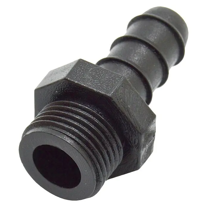 Conector para manguera goteo Macho - ½″, 16 mm, Plástico