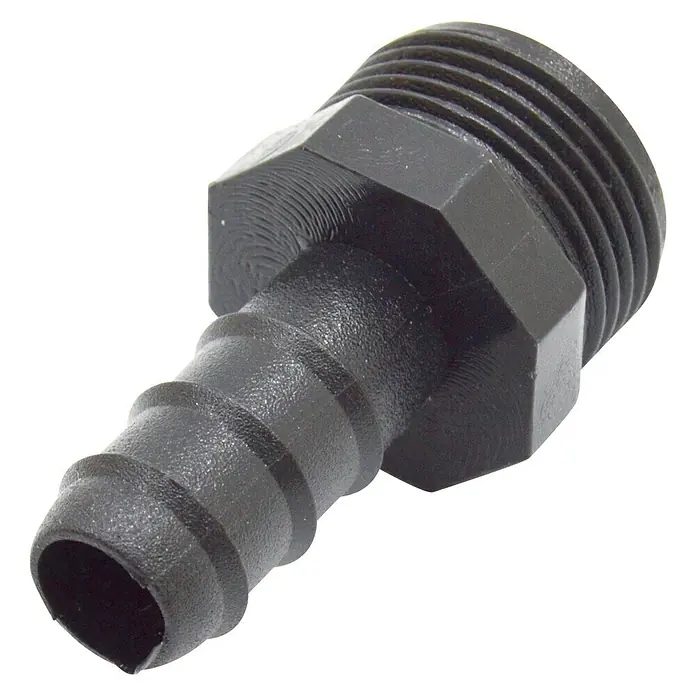 Conector para manguera goteo Macho - ¾″, 16 mm, Plástico