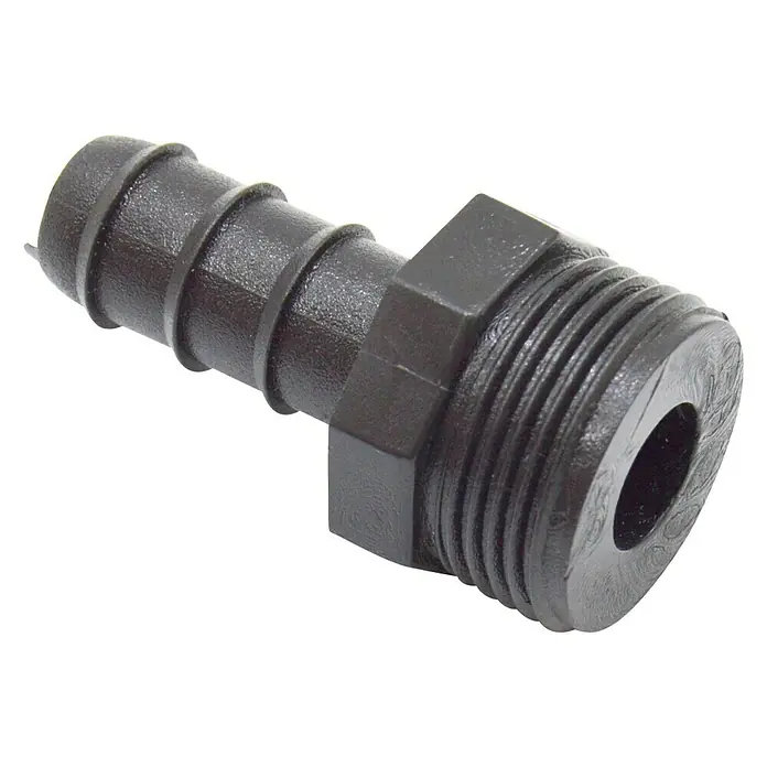 Conector para manguera goteo Macho - ¾″, 16 mm, Plástico