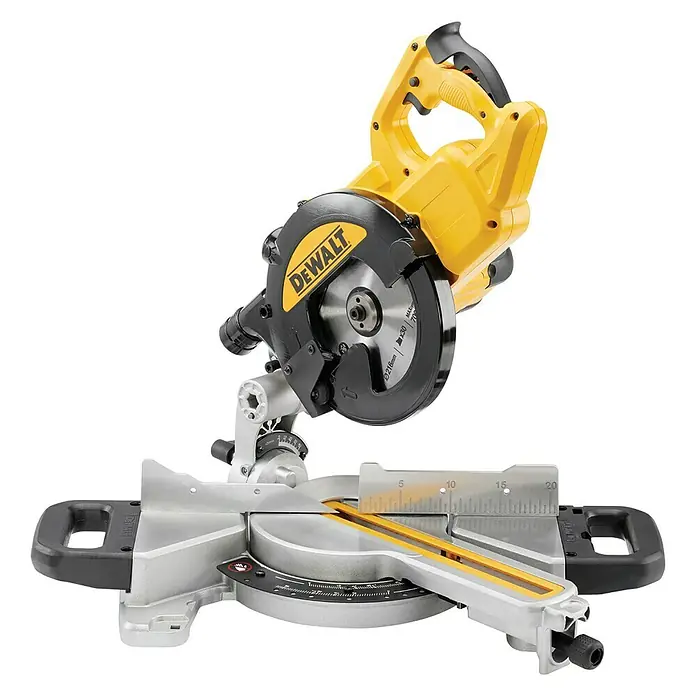 Dewalt Paneelsäge DWS774 - 1.400 W, 0 U/min - 4.500 U/min, Durchmesser Sägeblatt: 216 mm - Vorderansicht