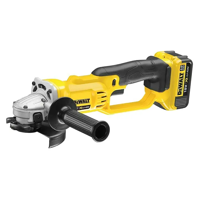 Dewalt XR Akku-Winkelschleifer DCG412M2 - 18 V, 2 Akkus, 4 Ah, Durchmesser Scheibe: 125 mm - Linke Seitenansicht