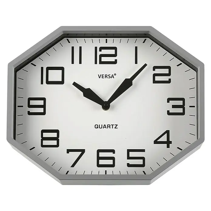 Reloj de pared - Plateado, Diámetro: 32 cm
