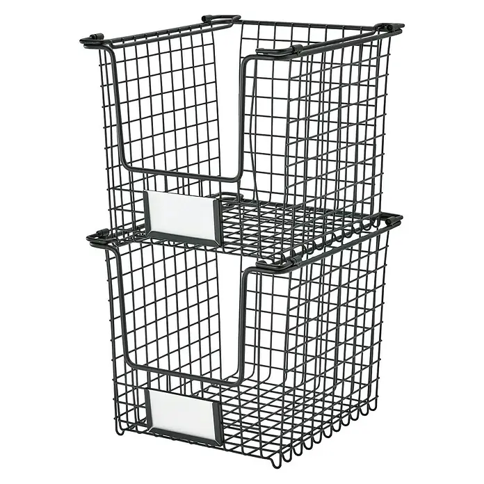 Cesto de alambre Classico apilable - L x An x Al: 25,4 x 20,3 x 19,7 cm, Negro