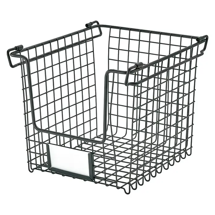 Cesto de alambre Classico apilable - L x An x Al: 25,4 x 20,3 x 19,7 cm, Negro